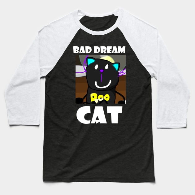 A Bad Dream Cat Logo Baseball T-Shirt by Baddy's Shop